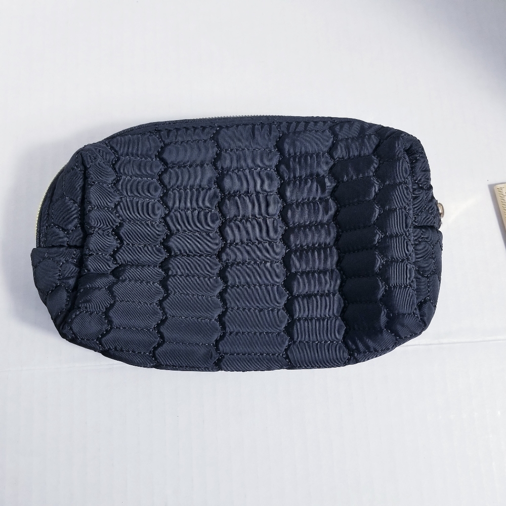 AIMEE KESTENBERG COSMETIC BAG BLACK WITH GOLD ZIPPER